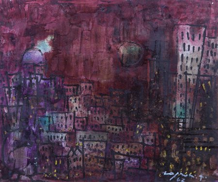 FRANCO ROGNONI Milano 20/09/1913 - Milano 11/03/1999 Città di notte, 1962...