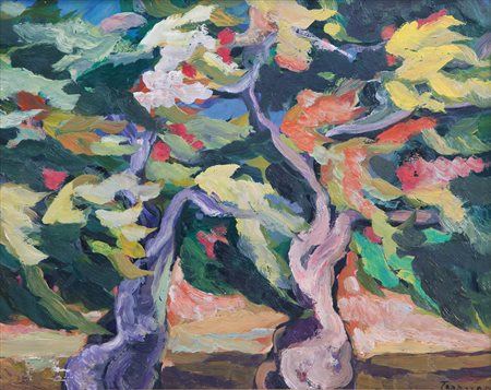 SAVERIO TERRUSO Monreale (Pa) 11/01/1939 - Milano 03/03/2003 Alberi olio su...