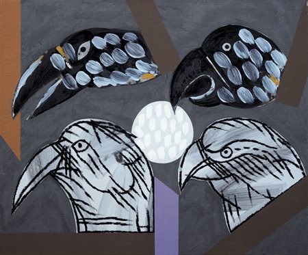 CONCETTO POZZATI Vo' Vecchio (Pd) 01/12/1935 Sentinelle, 1998 olio, smalto e...