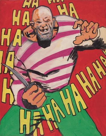 ESTEBAN VILLALTA MARZI Roma 1956 Ha Ha Ha...., 1991 olio e tecnica mista su...