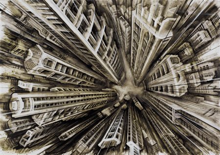 FABIO GIAMPIETRO Milano 1974 Vertigo, 2009 olio su tela cm. 70x100, firma,...