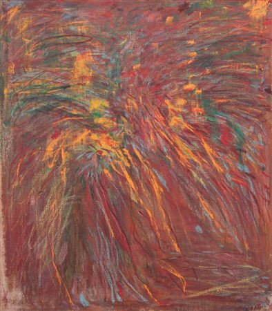 GIANCARLO LIMONI Roma 1947 Fiore, 1988 olio e tecnica mista su tela di juta...