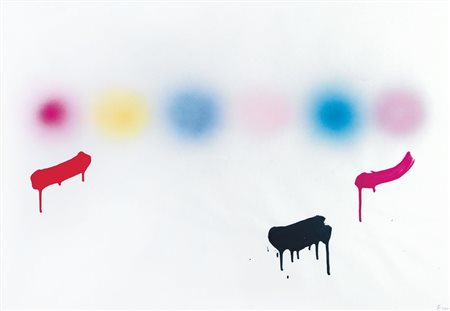 ENNIO FINZI Venezia 1931 Senza titolo, anni '80 acrilico su carta cm. 70x100,...