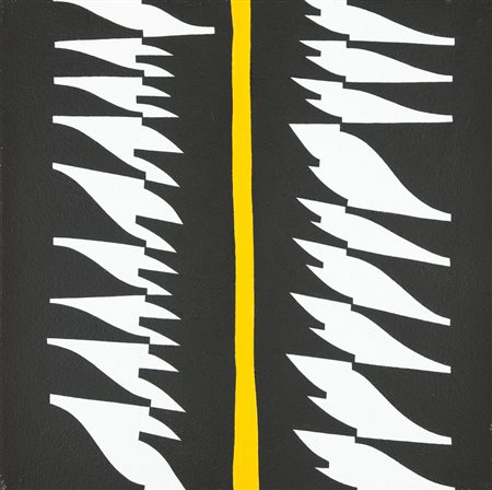 ENRICO SIRELLO Livorno 1930 Murale-oggetto, 1974 acrilico su tela cm. 80x80,...