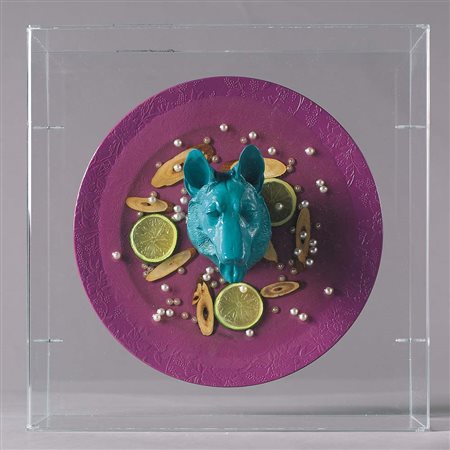 WILLIAM SWEETLOVE Ostenda (Belgio) 1949 Head blue dog, 2006 resina epossidica...