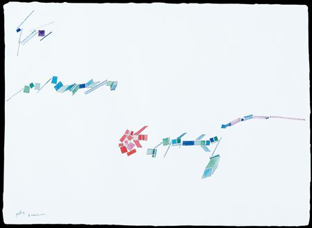 ACHILLE PERILLI Roma 28/01/1927 La macchia rossa, 1991 acquerello su carta...