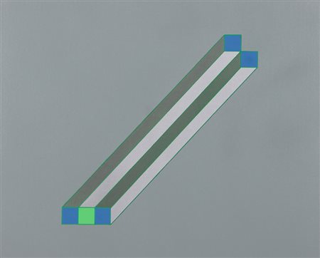 EDOARDO LANDI Modena 1937 Bistruttura prospettica, 1977-78 acrilico su tela...