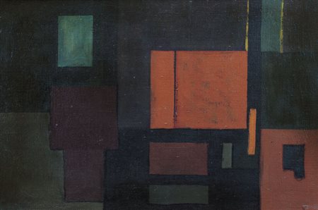 ALBINO GALVANO Torino 16/12/1907 - Torino 1991 Senza titolo, 1951 olio su...