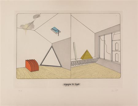 LUCIO DEL PEZZO Napoli 1933 Ricognizione dei luoghi acquaforte, acquatinta e...