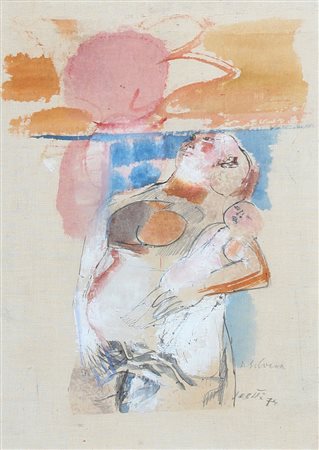 BRUNO SAETTI Bologna 21/02/1902 - Bologna 10/07/1984 Maternità, 1974 tecnica...