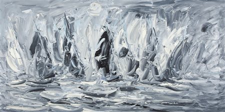 MARIO FALCHI Porto Maurizio 1950 Regata, 2009 olio su tela cm. 60x120, firma...