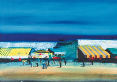 SALVATORE MAGAZZINI Pistoia 28/02/1955 Tunisi olio su tavola cm. 50x70, firma...