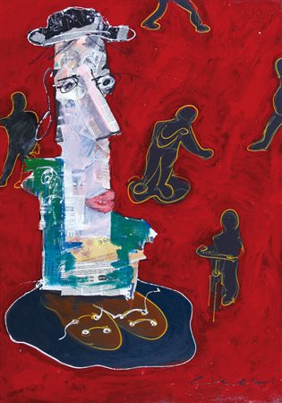 GIORGIO CHIESI Felina (Re) 27/02/1941 Senza titolo olio, collage e smalti cm....