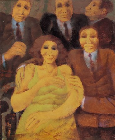 REMO SQUILLANTINI Stia (Ar) 1920 - Firenze 06/08/1996 Figure, anni '95 olio...