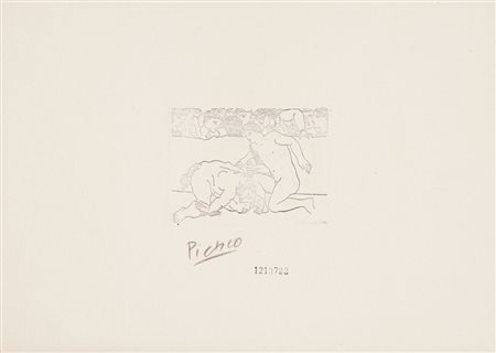 PABLO PICASSO Malaga 1881 - Mougins 1973 Minotauro vencido, 1933 incisione su...