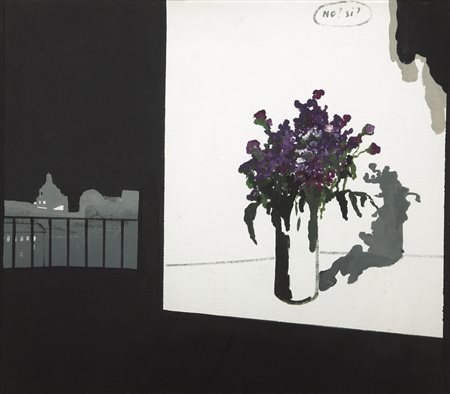 ADOLFO BORGOGNONI Milano 1937 - 1999 Fiori, 1967 olio su tela cm. 70x80,...