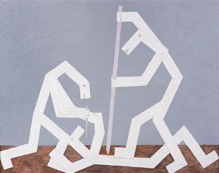 LOUIS BOUSCAILLOU Sarladais 1932 Etude des stroul tanguère, 1980 olio su tela...