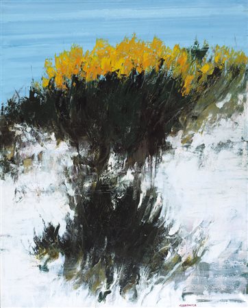 GIANCARLO CAZZANIGA Monza (Mi) 20/09/1930 Ginestre olio su tela cm. 100x80,...