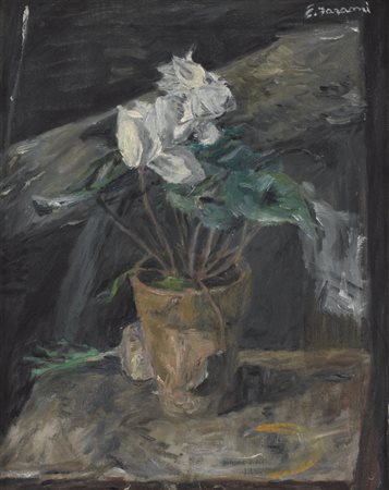 ENZO FARAONI Santo Stefano Magra 1920 Vaso di fiori, 1964 olio su tela cm....