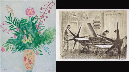 AUTORI VARI SILVIO CONSADORI Senza tiolo litografia su carta cm. 49x69,...