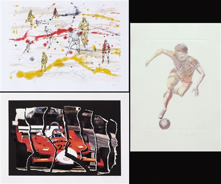 AUTORI VARI PERICLE FAZZINI Calciatore acquaforte acquatinta su carta cm....