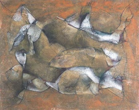 SALVATORE PROVINO Bagheria (Pa) 04/06/1943 Silenzi di sabbia, 1988 olio su...