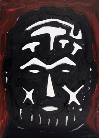 PENCK A. R. Dresda 1939 Sebstportrait III, 1995 acrilico su tela cm. 70x50,...