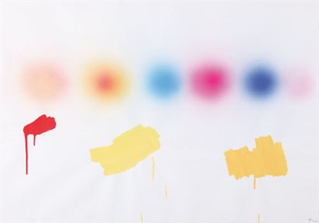 ENNIO FINZI Venezia 1931 Senza titolo, anni '80 acrilico su carta cm. 70x100,...