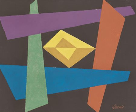 LEON GISCHIA Bax Landes 08/06/1903 - Venezia 1991 Composizione fondo nero,...