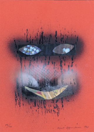 MERET OPPENHEIM 1913 - 1985 Senza titolo, 1970 serigrafia e collage su carta...