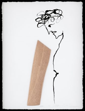 MIMMO PALADINO Paduli (Bn) 18/12/1948 Senza titolo litografia e collage su...