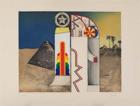 LUCIO DEL PEZZO Napoli 1933 Senza titolo acquaforte, acquatinta e collage su...