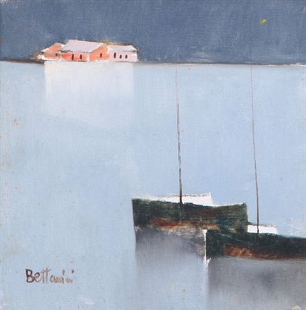 LIDO BETTARINI Sesto Fiorentino 1938 Paesaggio olio su tela cm. 25x25, firma...