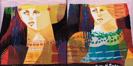 VITTORIOMARIA DI CARLO S. Marco in Lamis (Fg) 1939 Figura olio e collage su...