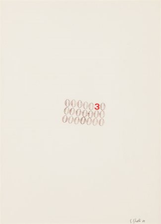 GIULIANO GHELLI Firenze 1944 Senza titolo, 1971 tecnica mista su carta cm....