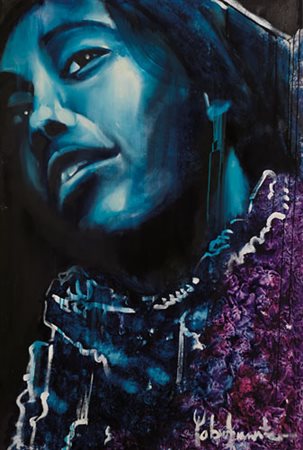 FABIO GIAMPIETRO Milano 1974 Viso di donna, 2002 tecnica mista su tela cm....