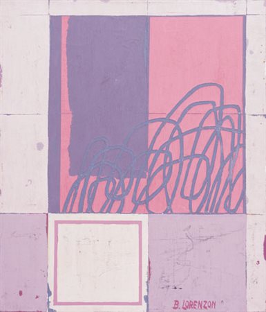 BRUNO LORENZON Testimonianza n. 1, 1972 olio su tela cm. 70x60, firma in...