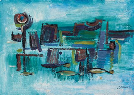 TALO BOLANO 1936 Senza titolo olio su tela cm. 50x70, firma in basso a destra