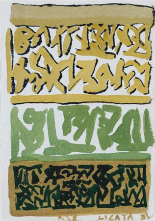 RICCARDO LICATA Torino 20/12/1929 Senza titolo, 1983 tecnica mista su carta...