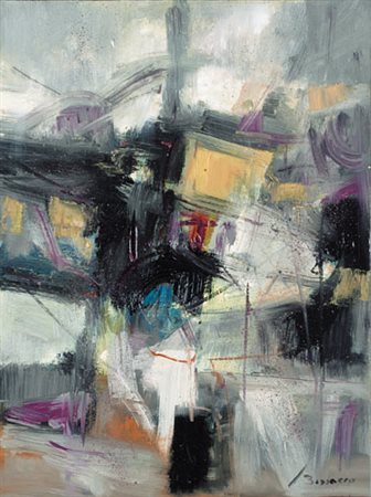 MARTINO BISSACCO Taglio di Po 21/04/1941 Senza titolo tecnica mista su tela...