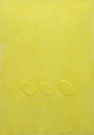 TURI SIMETI Alcamo 05/08/1929 Tre ovali gialli, 2002 acrilico su cartoncino...