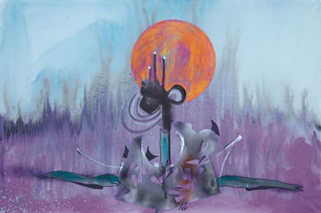 SERGIO DANGELO Milano 1932 L'orizzonte: Se in ombra, 2005 smalti e tempere su...