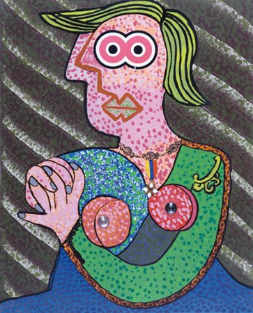 ENRICO BAJ Milano 31/10/1924 - Varese 15/06/2003 Matilde di Canossa collage e...