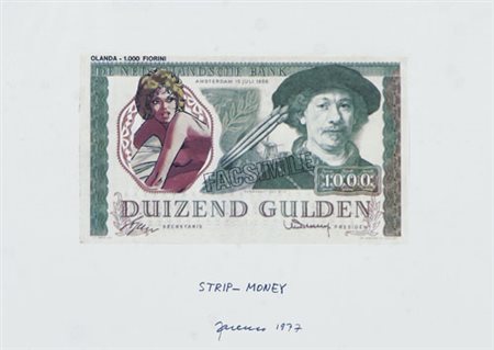 (ISAIA MABELLINI) SARENCO Vobarno (Bs) 1945 Strip-money, 1977 collage su...