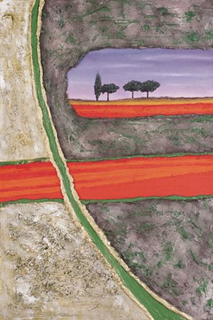 MARIO PASCHETTA Milano 27/04/1949 Papaveri in Toscana, 1996 malte e terre...