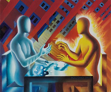 MARK KOSTABI Los Angeles 1960 An exclusive relarionship, 2010 olio su tela...