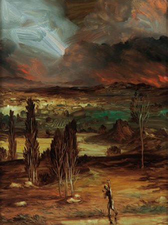 SILVANO D’AMBROSIO Hayange (Francia) 1951 Il sasso nello stagno, 2000 olio su...