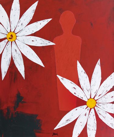 CORRADO ZANI Pordenone 1952 Tra i fiori, 2008 tecnica mista su tela cm....