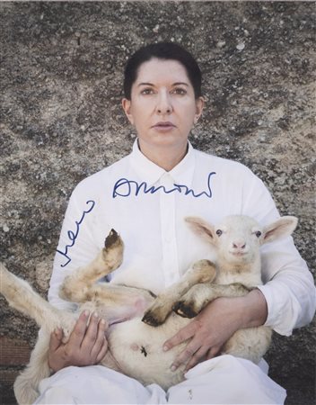 MARINA ABRAMOVIC Portrait with white lamb, 2010