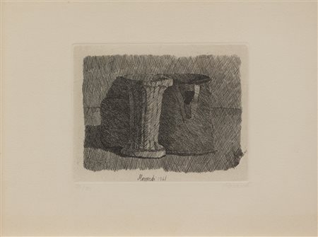 GIORGIO MORANDI Piccola natura con tre oggetti, 1961